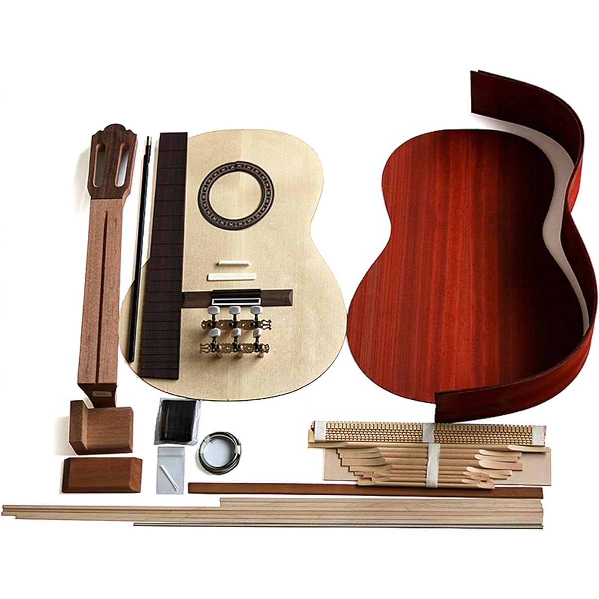 Classical guitar back and side solid spruce surface combination set Guitar body (Color: 2)