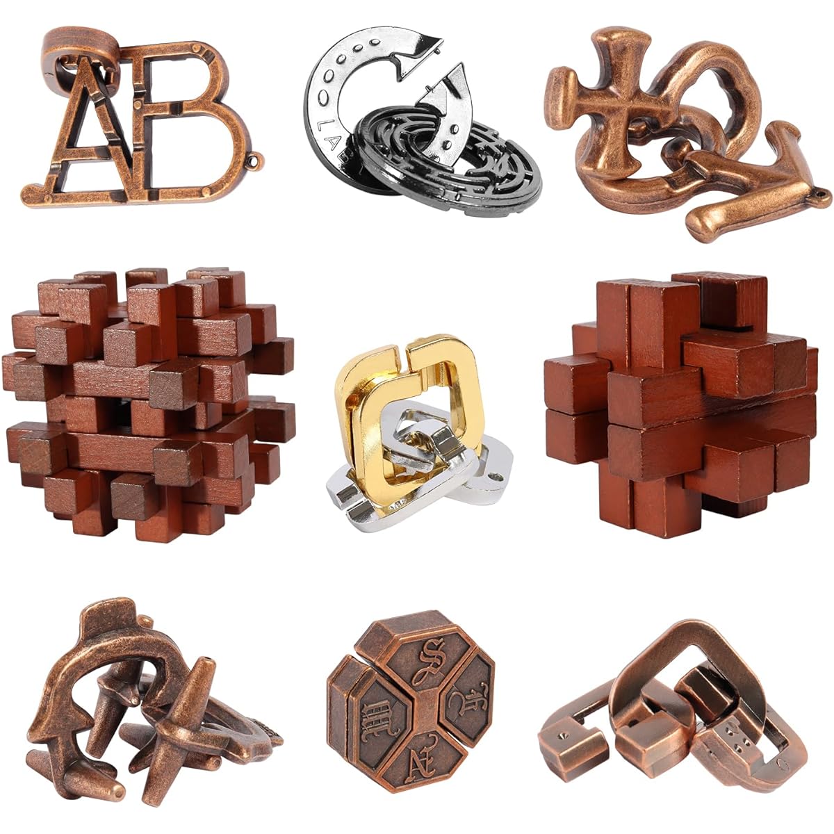 ActPo Difficulty Puzzle Gifts for Adults/Teens/Kids Brain Teaser Puzzle Game Desk Toy 9 Pieces