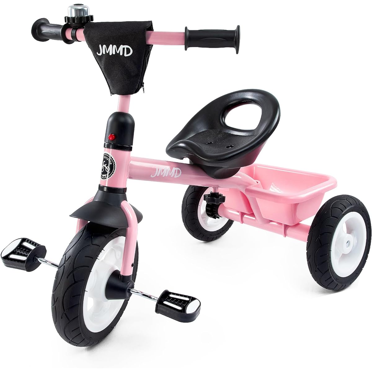 JMMD Toddler Tricycle, Kids Tricycle, Tricycle with Adjustable Seat, Storage Basket, Rubber Tires, Easy Installation, Riding Bike, Ages 2 to 5, Boys, Girls, Gift, Pink