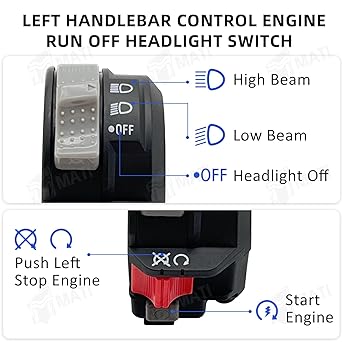 M MATI Left Handlebar Switch Control Engine Start Runoff Headlight 1S3-83973-11-00 Yamaha ATV Kodiak 450 500 700 YFM Raptor 700 YFM YFZ450R 2009-2020 YFZ450X 2010-20111111