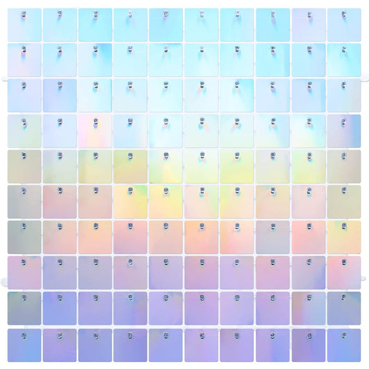 12 Pack Sparkling Wall Background Panels Rainbow Sequin Backdrop Party Decoration for Birthday Wedding Engagement Anniversary Rainbow Color Home Decor