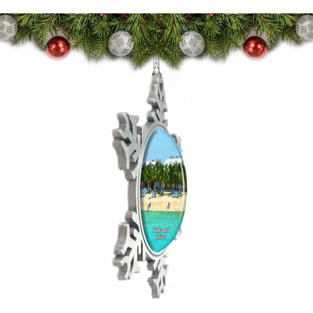 Umsufa Turks and Caicos Providenciales Christmas Ornaments Tree Decorations Crystal Metal Souvenir Gifts