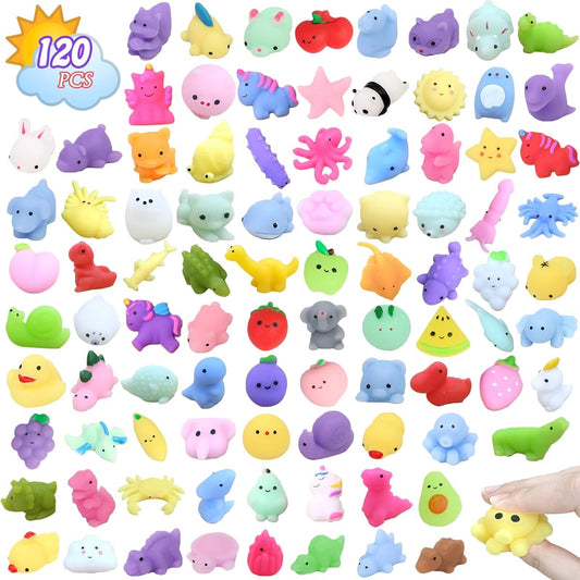 120 Pieces Squishy Toys Cute Squishy Animals Squishy Toys for Kids Squishy Fidget Toys Bulk Cute Squishy Stress Toys Classroom Favors Kids Mini Squishy