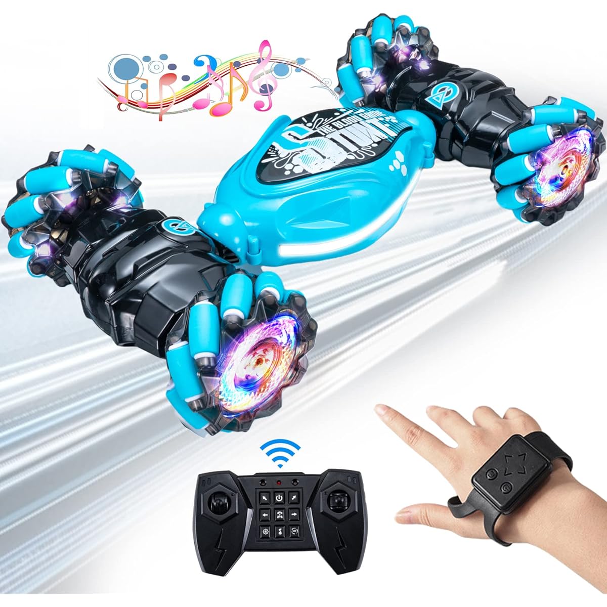 KunisJoy 1:14 Gesture RC Car Large Remote Control Car for Boys Hand Control Radio Controlled Car All Terrain Monster Truck for Boys RC Stunt Car 360° Flip for Ages 4-12 with Light Music