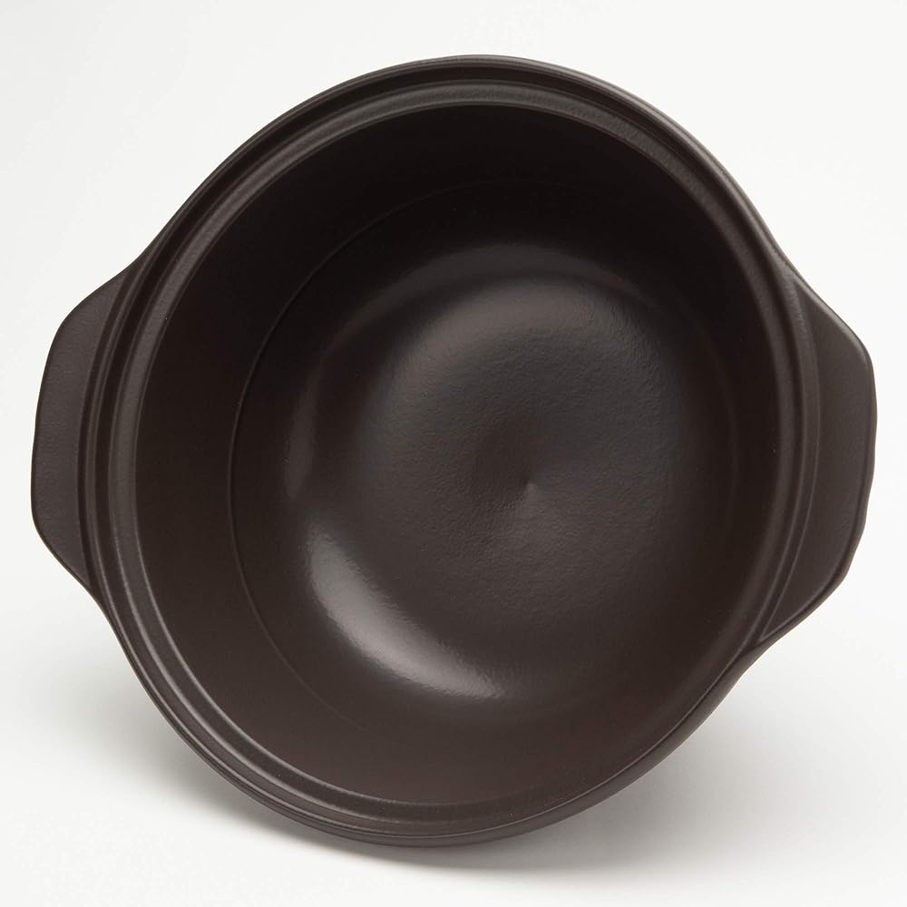 TAMAKI Earthen pot Thermatech for 4-5 people, Olive, Diameter 31.7 x Depth 27.2 x Height 15.6 cm, Direct fire/Microwave/Oven compatible TDF02-910