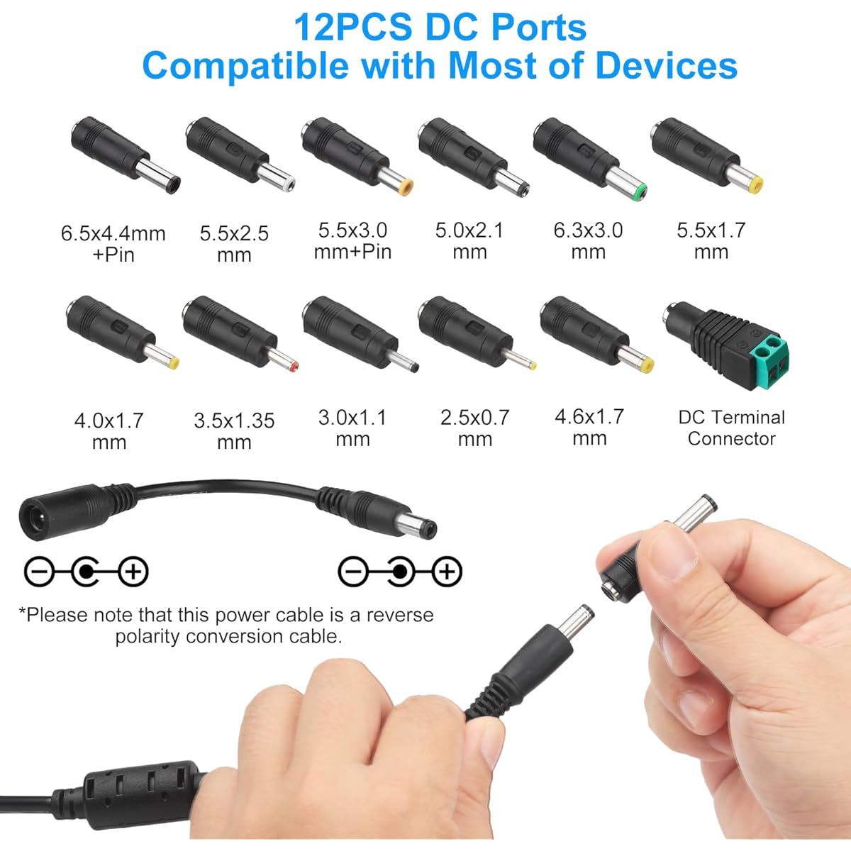 Auplf Adjustable Power Supply Adjustable 3V ~ 12V 12A 144W DC Power Supply AC 100V-240V 50/60Hz Universal Power Adapter AC-DC Power Adapter Converter Transformer with 14 Chips