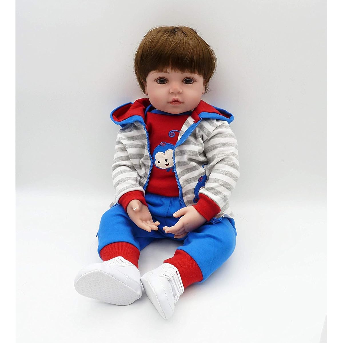 Reborn Baby Boy Doll Clothes 24inch 60cm Reborn Doll Boy Clothes Handmade Cotton 3 Piece Set