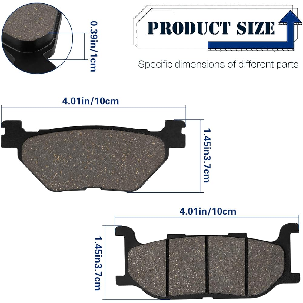 Cyleto Front and Rear Brake Pads for YAMAHA XVS950 V-Star 950 Tour 2009-2014 / XVS950A Midnight Star 2009-2013 / XVS950R XVS 950 Bolt 2014 2015 2016