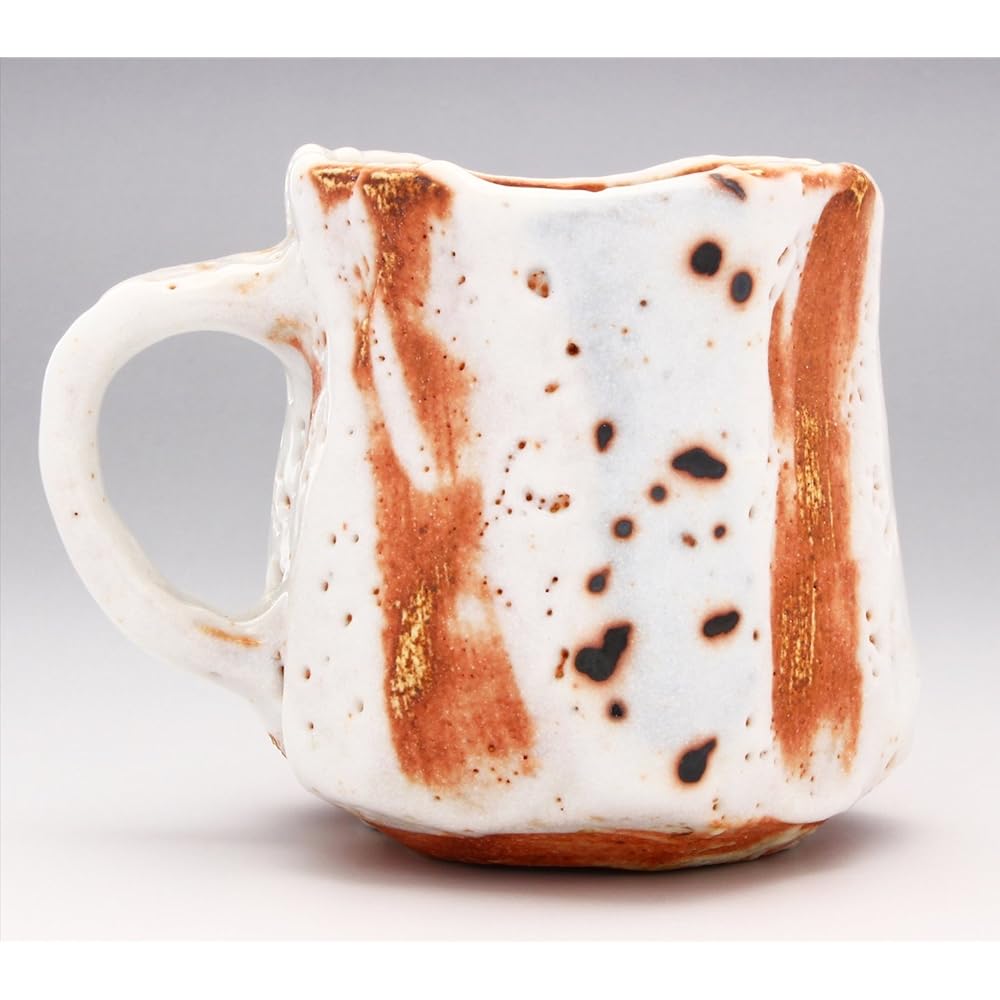 Mino Ware Higashiyama Kiln Mug Cup Shino Shaved Approximately Diameter 8 x Height 9cm Capacity Approximately 290ml Made in Japan (Includes Cosmetic Box) 551-0010