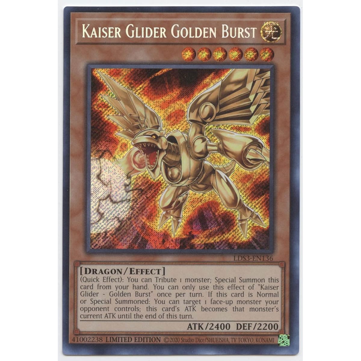 Kaiser Glider Golden Burst LDS3-EN136 Secret Rare 1st Edition
