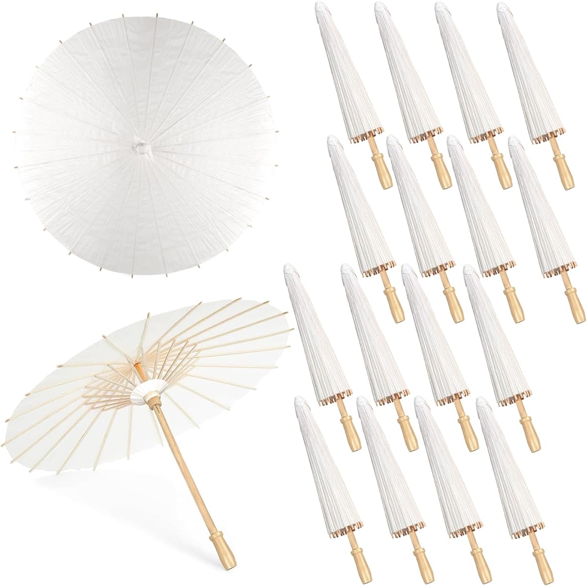 Mototo 33" Paper Umbrella Paper Decoration Made in China Japanese Parasol Umbrella DIY Oil Painting Umbrella Craft Wedding Bridal Party Decoration