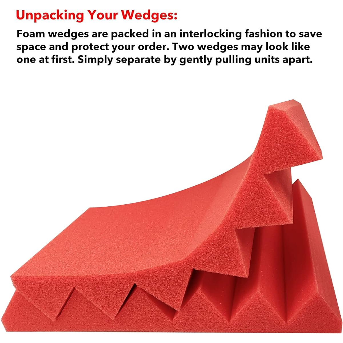 Sound Absorbing Material Sound Insulating Sheet 5*30*30cm Sound Insulating Sound Insulating Material Paste on Wall Sound Absorbing Sound Absorbing Panel Sound Absorbing Measures Rakuten Interior Decoration Urethane Foam Wedges 24 Pieces (Red and Black)