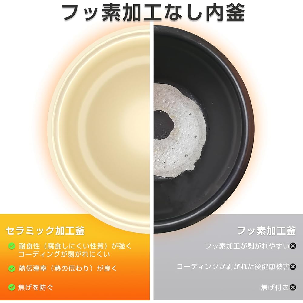AONCIA Low Carb Rice Cooker, 3.5 Cups, Living Alone, No Fluorine Processing, Ceramic Pot, Approximately 50% Off Calories, Healthy Rice Cooker, Microcomputer Type, Low Heat/Quick Cooking/Normal/Barley Rice/Brown Rice/Multi-grain Rice/Steamed/Porridge 8 Ty
