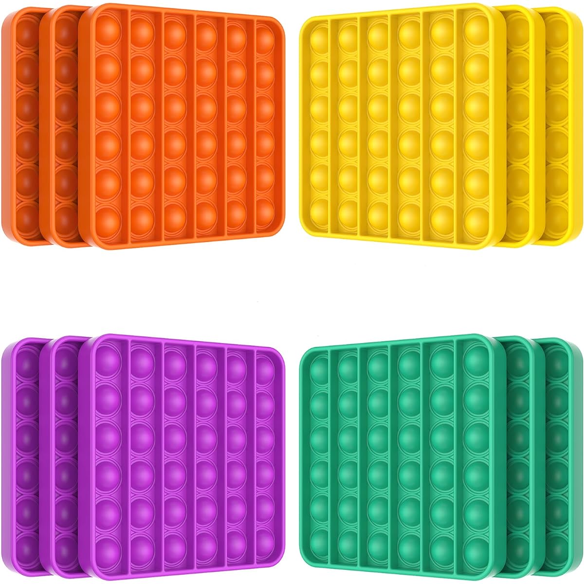 SoulLife 12 Pack Fidget Toys,Push Pop Fidget Sensory Toys Set,Stress Relief Gifts for Kids & Adults,Pop Bulk & Party Favors Toddler Toys for Easter Gifts,Party Supplies,Classroom Prizes