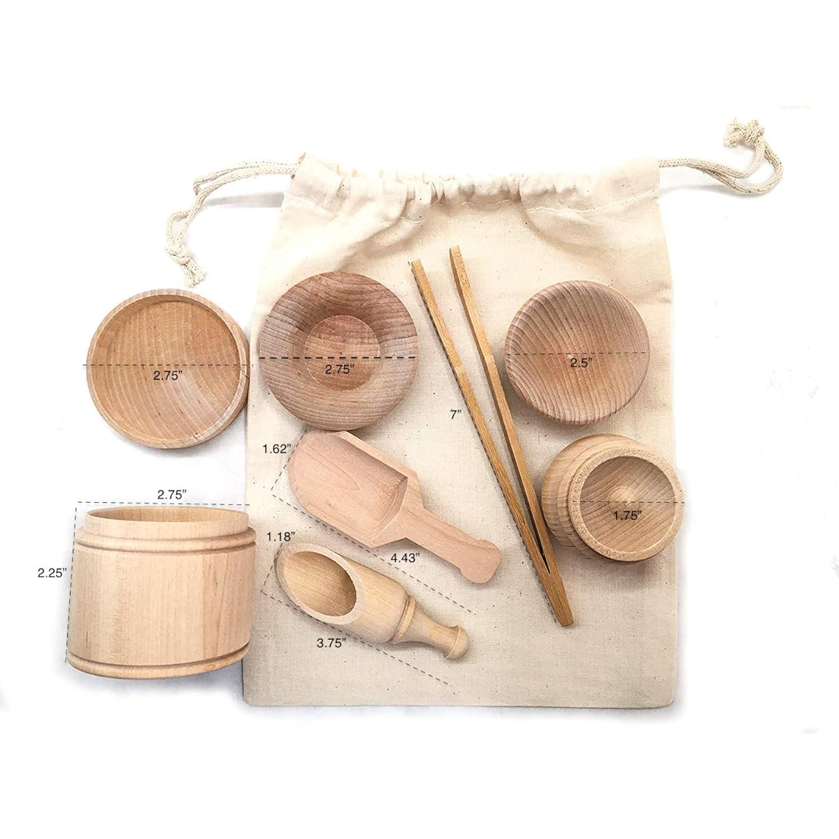 SimplytoPlay Sensory Bin Tools Montessori Toys for Toddlers Waldorf Toys Wooden Scoop Tongs Transfer Activities Fine Motor Learning