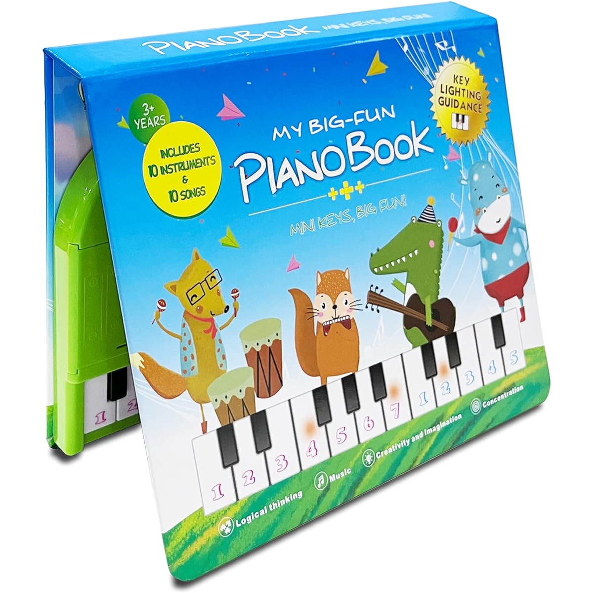 Pinao Keyboard with Book for Toddlers - 2 in 1 Multifunctional Piano Music Toy for 3 4 5 6 Year Old Boys Girls Birthday Gift