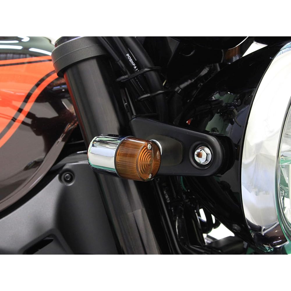POSH Motorcycle Supplies Turn Signal Kit 71 Type Turn Signal Kit Classical Z900RS/CAFE (18-23) Plated Body/Orange Lens 132091-53