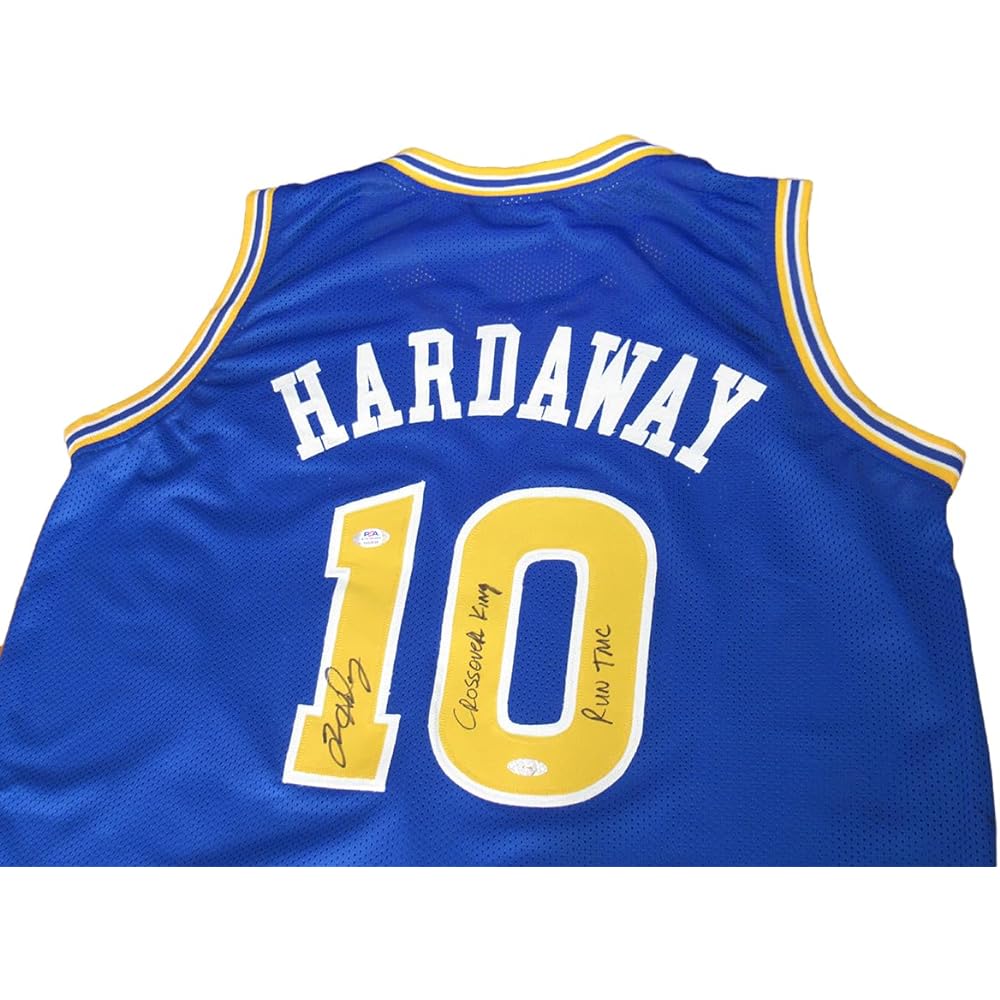 Tim Hardaway autograph + RUN TMC CROSSOVER KING jersey with additional ink PSADNA autograph session on-site inspection certificate included Seed Stars certificate of authenticity included