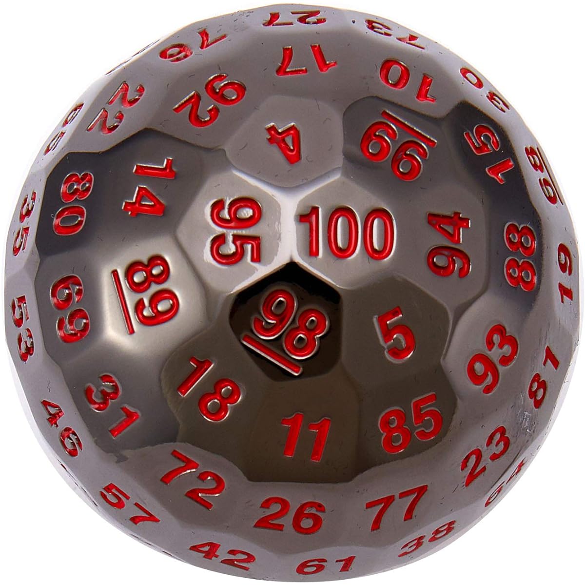 kimairy DND D100 Side Metal Dice Set Dungeon Dragon Dice Splitter Polydoral Solid Heavy Metal Dice Shocking Game RPG (Metal Color Red Number)