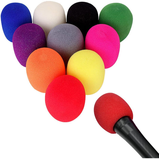 20pcs Thick Handheld Stage Microphone Windscreen Colorful Mic Cover Reusable Foam Covers Microfoam Filters Fits Most Microphones