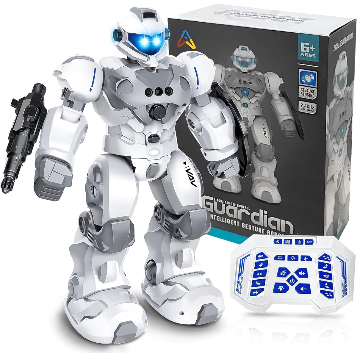 VAV Toys for 6-10 Year Old Boys Girls, Rechargeable Remote Control Robot Toys, Intelligent Programmable RC Robot with 2.4GHz Gesture Sensing, Christmas Birthday Gift for 6 7 8 9 10 Year Old Kids