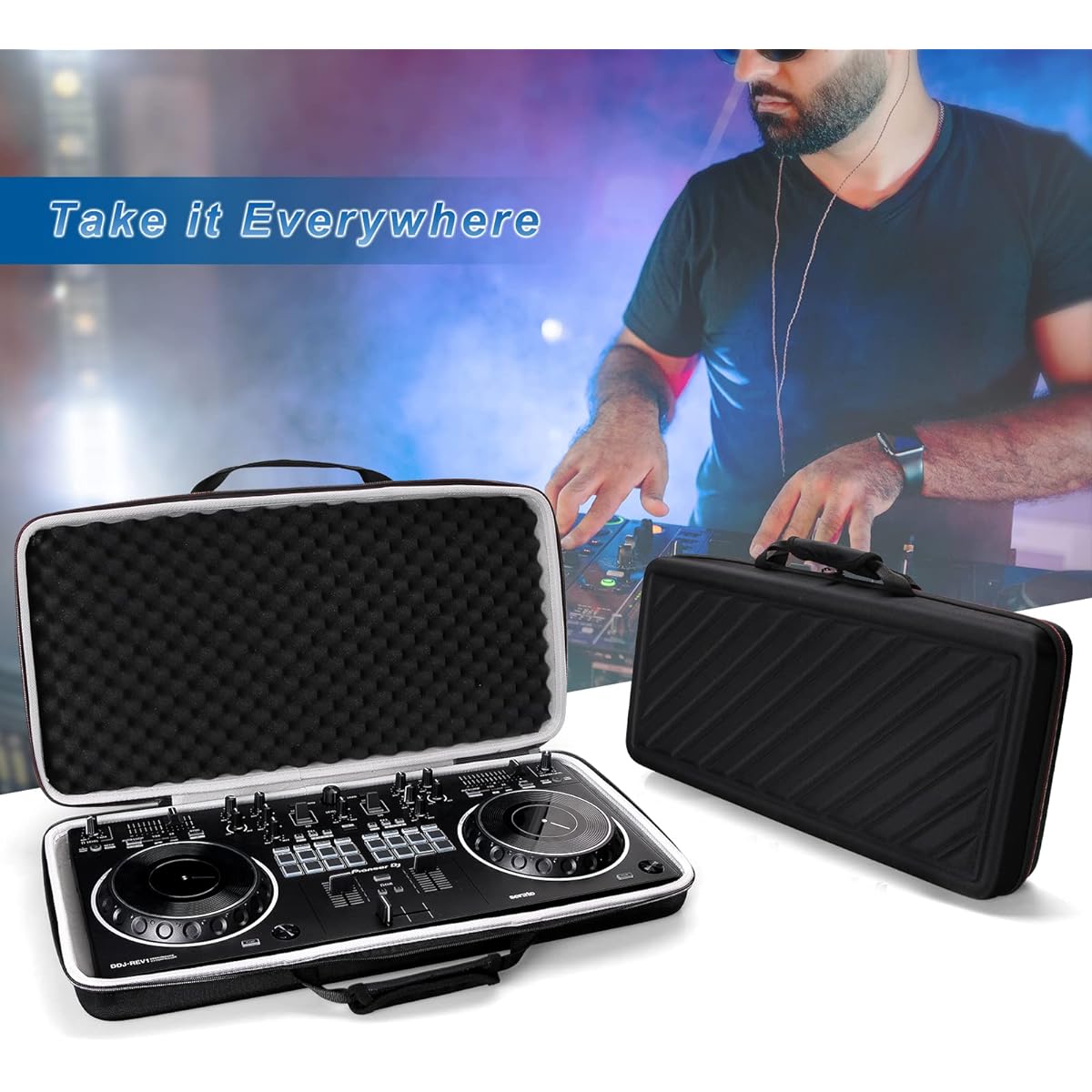XANAD Hard Case for Pioneer DJ DDJ-REV1 2-Deck Serato DJ Controller - Protective Carry Storage Bag