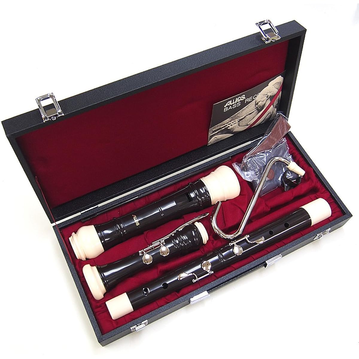 AULOS Bass Recorder Baroque 533B-E Symphony Hard Case Included [Ebi Original Cloth Included]