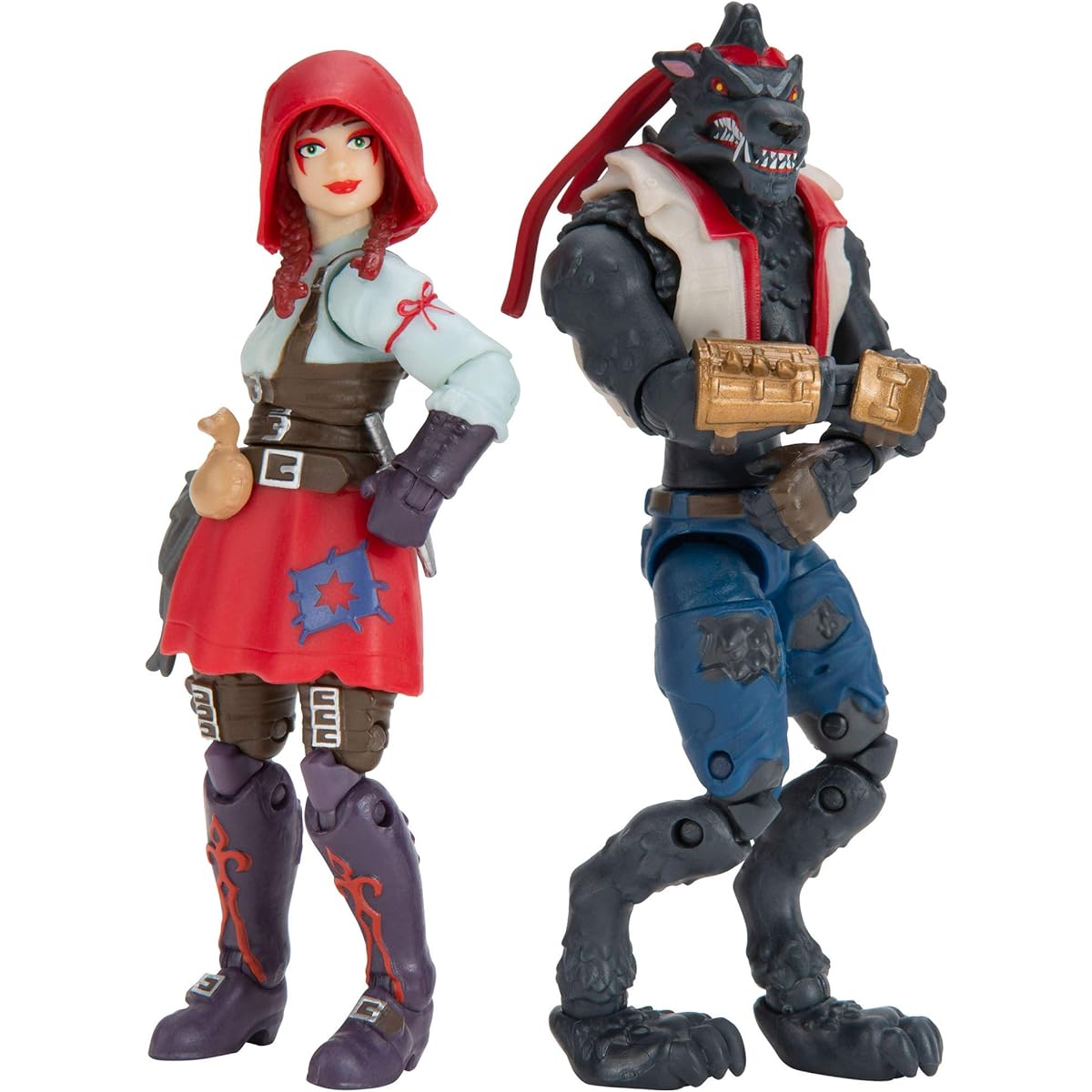 Fortnite Turbo Builder Set 2 Figure Pack – 4-Inch Fable and Dire Collectible Action Figures – 82 Building Materials, 2 Weapons, 3 Harvesting Tools – Collect Them All