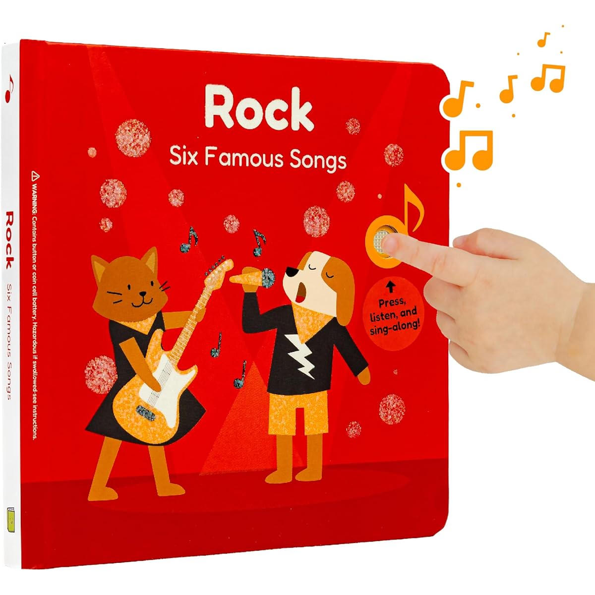 Cali's Books Rock Grouplove - Sound Book for Babies and Toddlers. Sing along book with classic rock songs. Best gift for boys and girls 1-3 and 2-4. Kids Interactive Book
