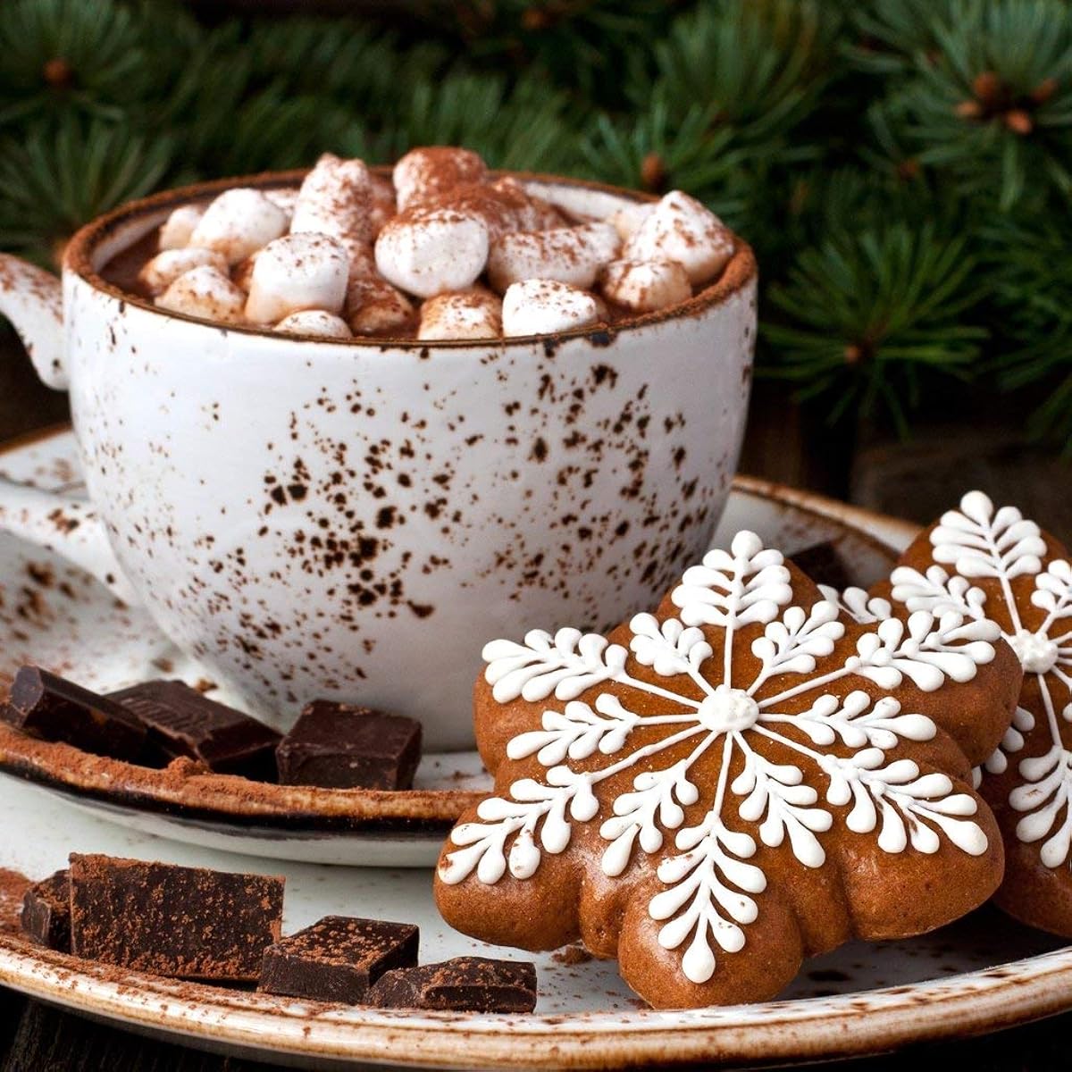 Nautilus Puzzles Mini Wooden Christmas Jigsaw Puzzle Christmas Cocoa Time 50 Unique Wooden Pieces Made in the USA