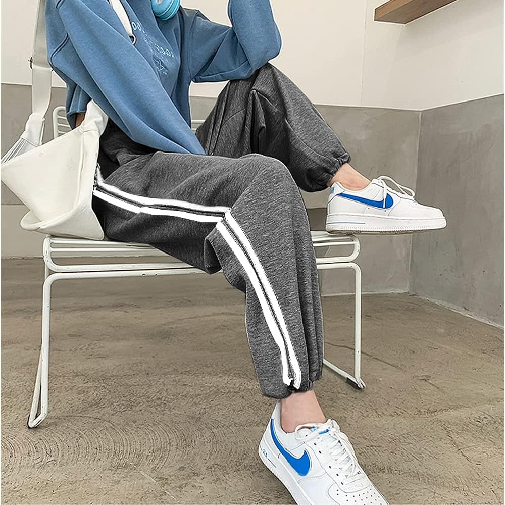 [KMAZN] Wide Pants, Sweatpants, Women's Jogger Pants, Room Pants, Women's Long Pants, Spring, Summer, Cotton, Casual, Women's, Sports, Jersey Bottom, Sports Wear, Casual, Yoga Pants, Bottoms, Slimming, With Pockets