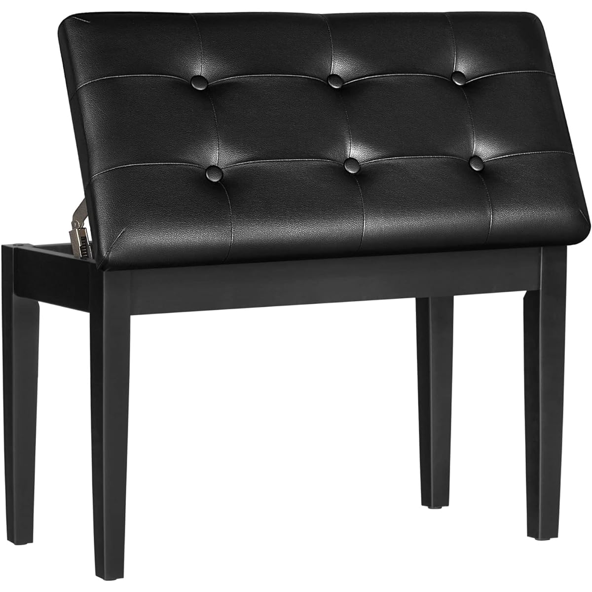 HOOBRO Duet Piano Bench with Padded Cushion and Storage Compartment Music Seat Music Bench Piano Stool Vanity Chair 300lb Capacity 11.5 x 13.6 x 19.3 inches Black BB26QD01