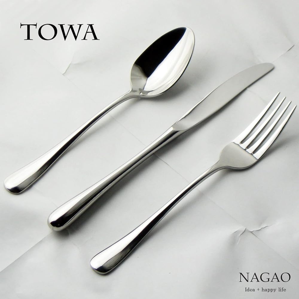 Nagao TOWA dinner cutlery set, 6 pieces, 18-8 stainless steel, bag holder only, made in Japan