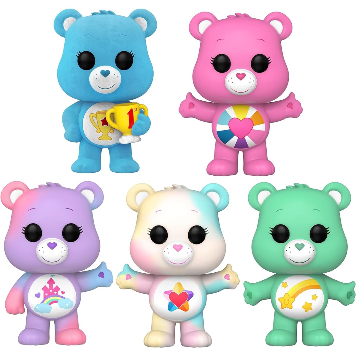 Funko POP! Animation: Care Bears 40th Anniversary Collector's Set - Champion Bear, Hopeful Heart Bear, Care-a-Lot Bear, True Heart Bear and Wish Bear