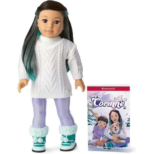 American Girl Corinne Tan Girl of the Year 2022 18" Doll and Book with Sweater, Leggings and Boots, Ages 8+