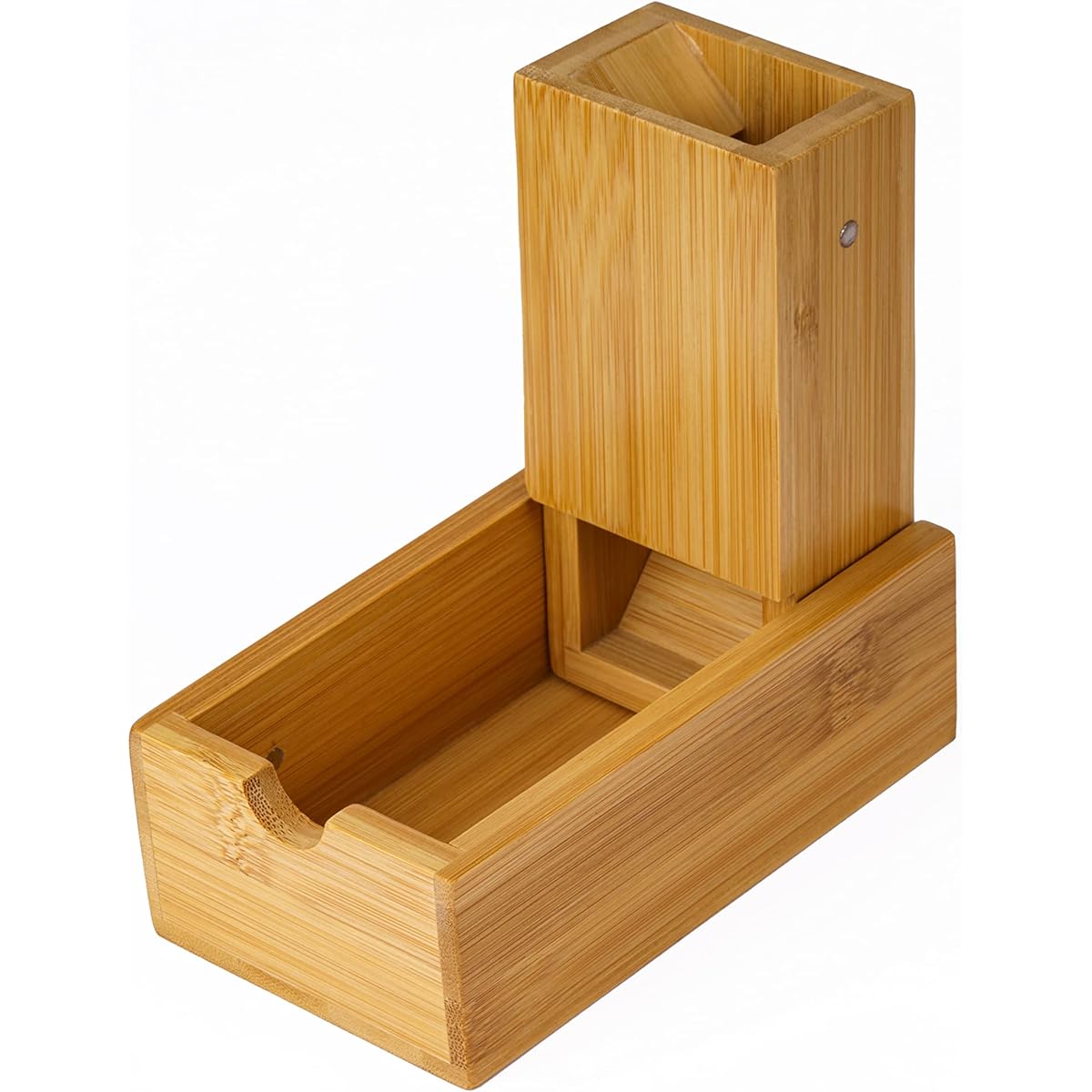 Cusdie Bamboo Dice Tower Foldable Wooden Die Roller Castle Rolling Case Dungeons & Dragons Board Game D&D RPG (No Logo)