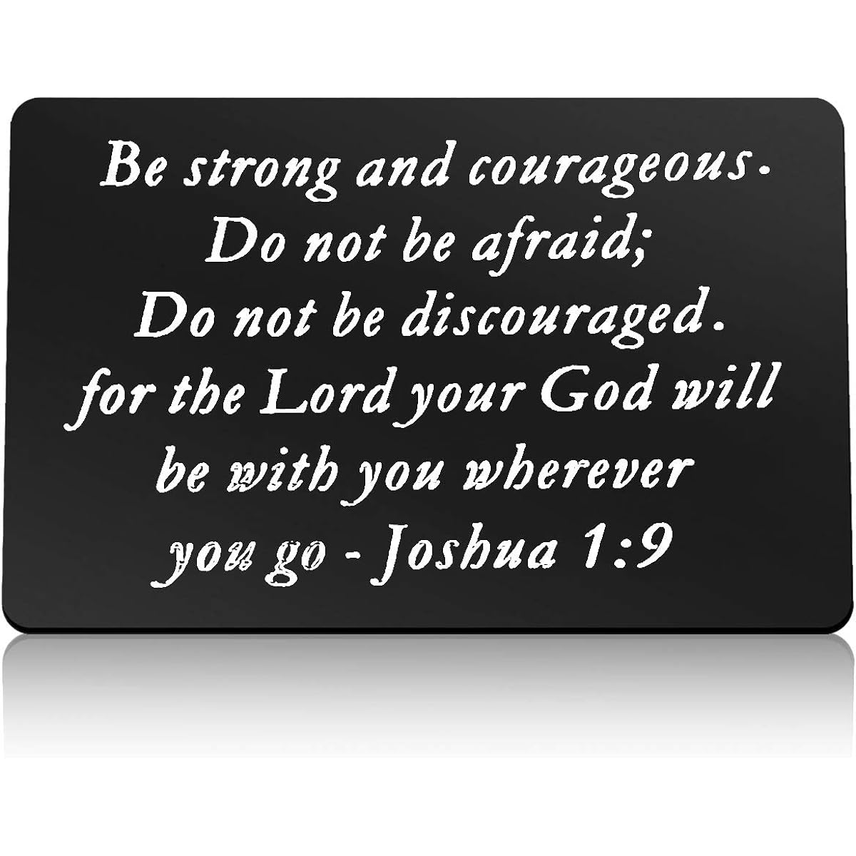 Christian Engraved Wallet Insert Card Inspirational Gifts for Men and Women Be Strong and Courageous The Lord Will Be with You Encouragement Gifts Religious Cards Christmas Birthday Graduation Gifts