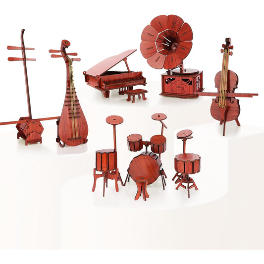 3D Puzzle Musical Instruments Set, 3D Puzzles for Adults, Creative Gifts for Adults and Kids (Musical Instruments-6 Pieces)
