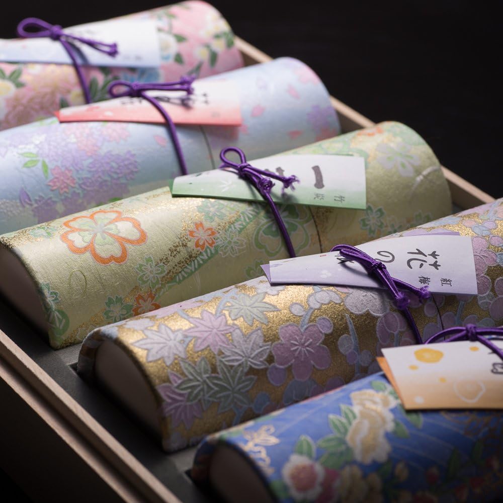 Okuno Seimeido Incense Sticks Set of 5 Flower Comparisons in Paulownia Box