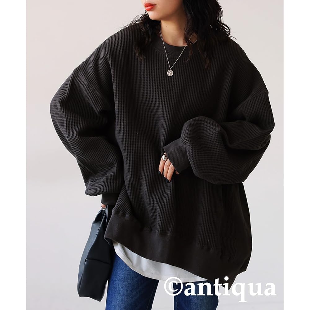 [antiqua] Side Rib Pullover Sweatshirt Women's Long Sleeve NA-00439