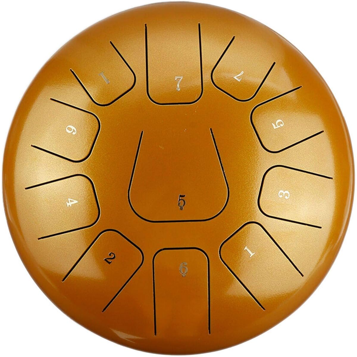 Tongue Drum 12 Inch Steel Tongue Drum Hand Pan Hand Drum Measure 11 Notes Tank Drum + Mallet Bag Suitable for Various Activities (Size:30.5x11cm; Color:Gold)