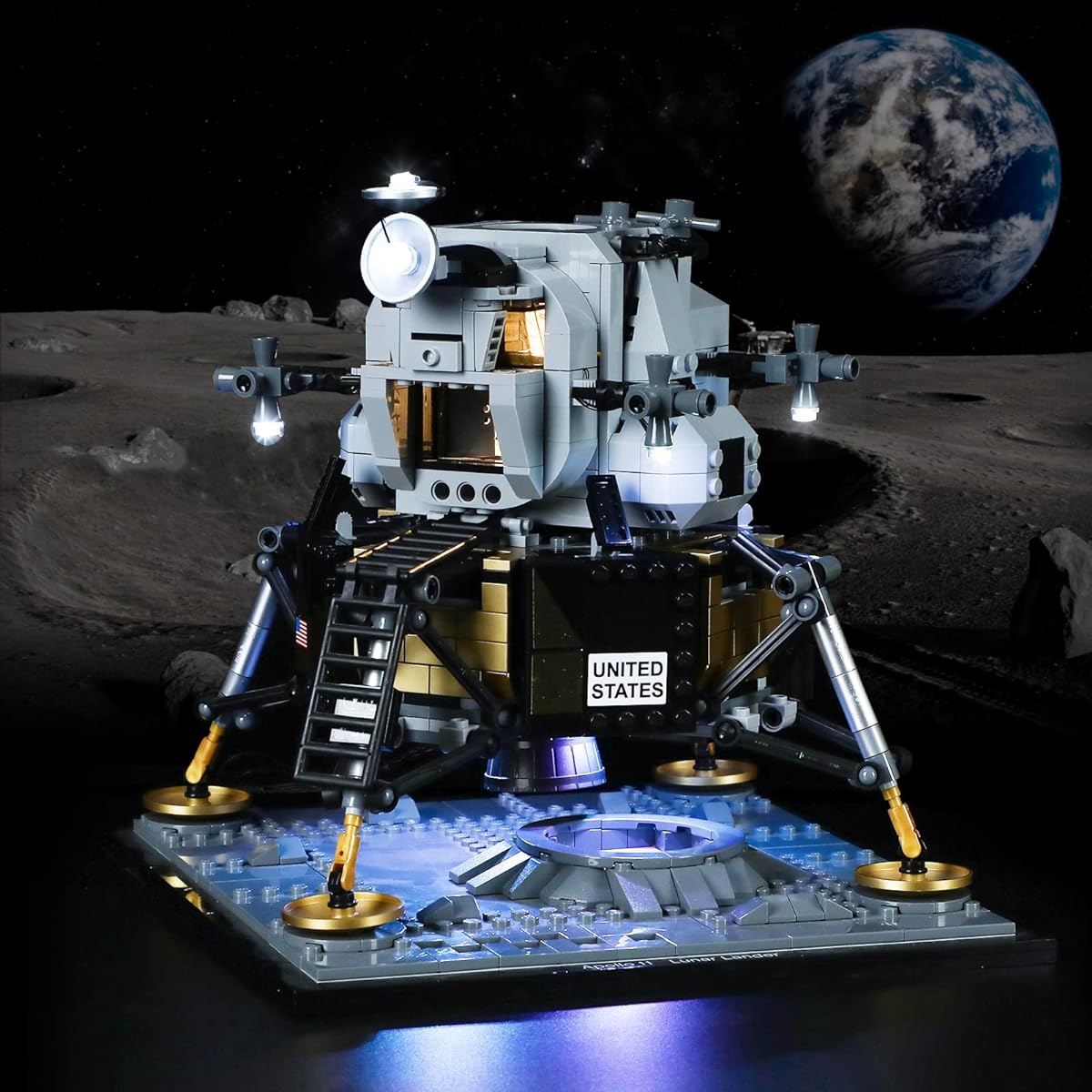 Vaodest LED Light for LEGO NASA Apollo 11 Lunar Lander 10266 Model Design and Construction Compatible with Model 10266 (LED Light Only, Not Building Blocks Kit)