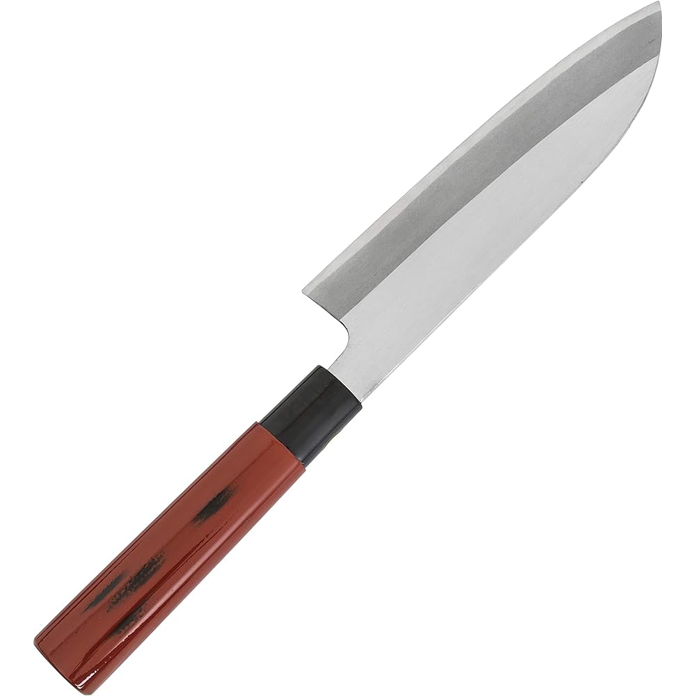 Sakai Genkichi Made in Japan Santoku Knife 180mm White Steel Three Pieces Negoro Nuri Handle Dishwasher Safe Sakai Knife