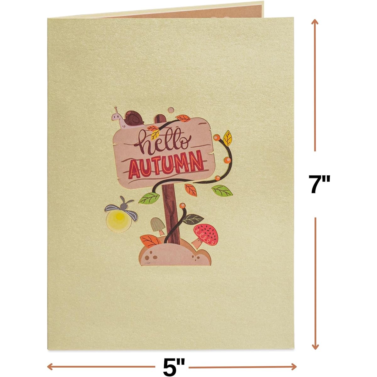 Paper Love 3D Fall Gnome Pop Up Card - Handmade Pop Up Greeting Cards for Fall, Thanksgiving, Just Because - 5" x 7" with Envelope and Note Tag