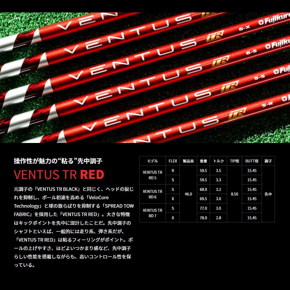 PING G430/G425/G410 series driver compatible shaft with sleeve Fujikura VENTUS TR RED 50 R 45.75 inch (with IOMIC grip)