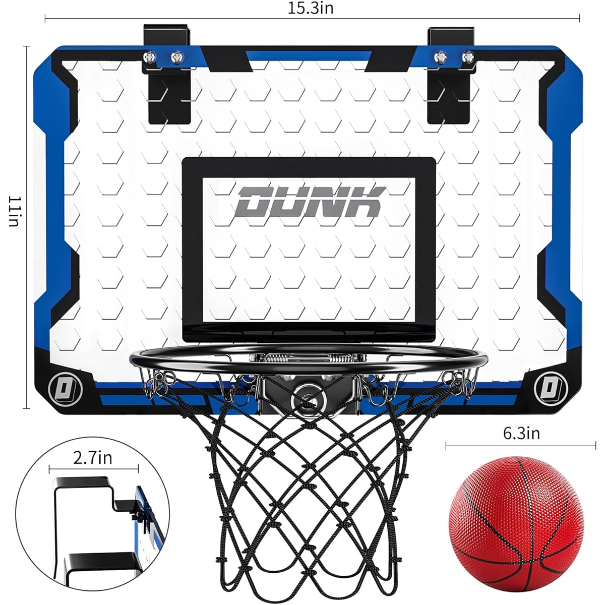 TEMI Indoor Basketball Hoop for Kids, Mini Basketball Hoop with 4 Balls, Door Room Basketball Hoop, Basketball Toys for Boys Girls 3 4 5 6 7 8 9 10 11 12