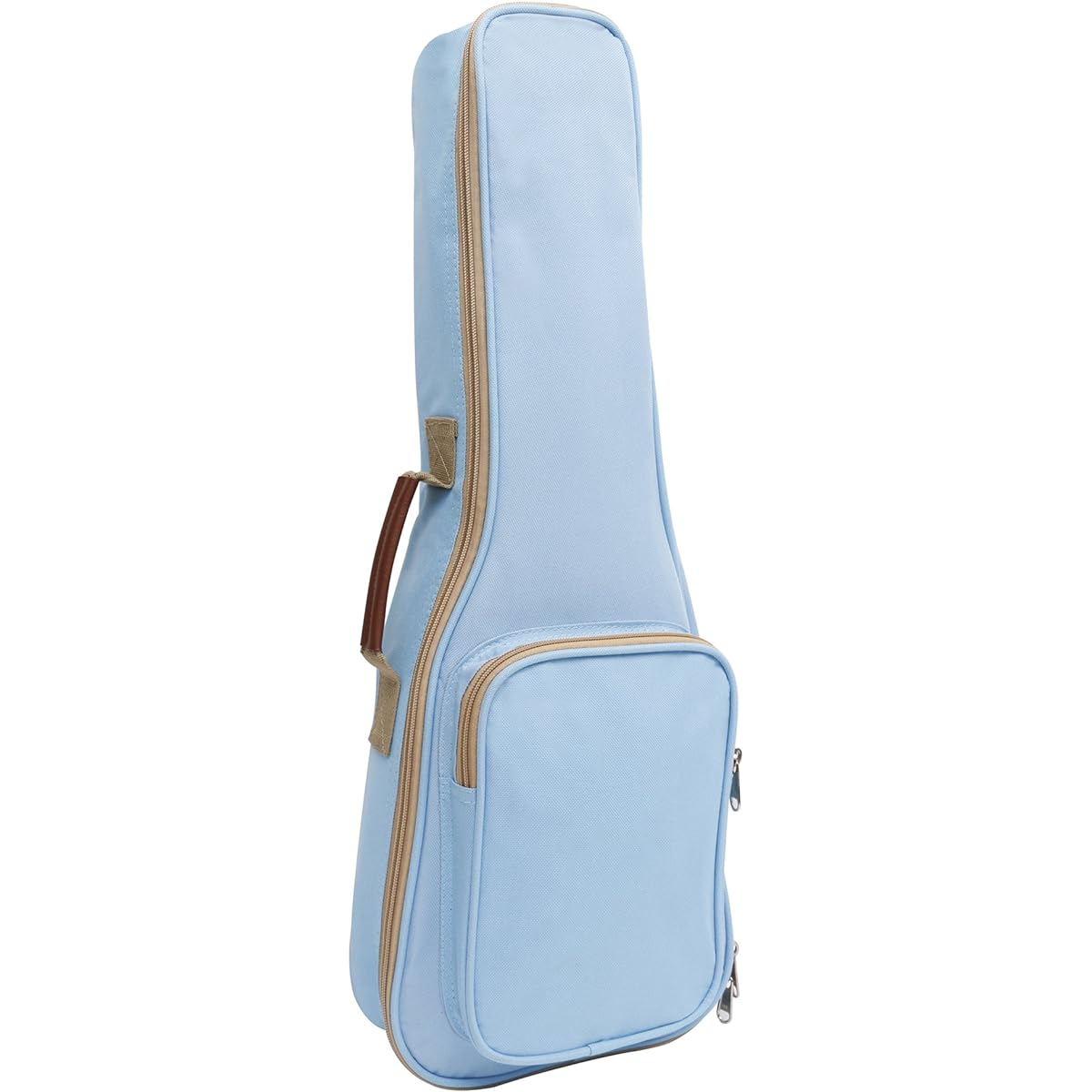 HOT SEAL 10mm Leather Handle Thick Durable Colorful Ukulele Case Bag with Storage (26 inch Light Blue)