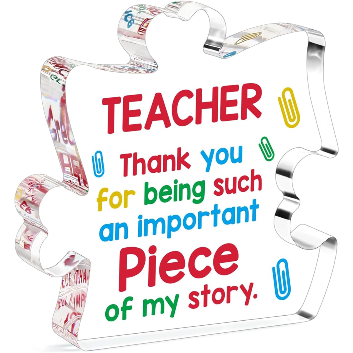 Teacher Appreciation Week Gifts, Preschool Teacher Gifts for New Teachers, End of Year Teacher Gifts, Teacher Birthday, Graduation, Retirement Gifts from Students, Teacher Desk Decor Acrylic Sign
