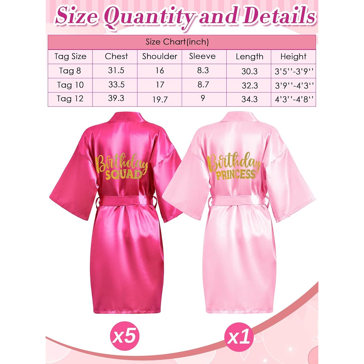 Sintuff 24 Pieces Kids Spa Party Supplies for Girls - 6 Spa Party Robes, 6 Tote Bags, 6 Headbands, 6 Spa Masks
