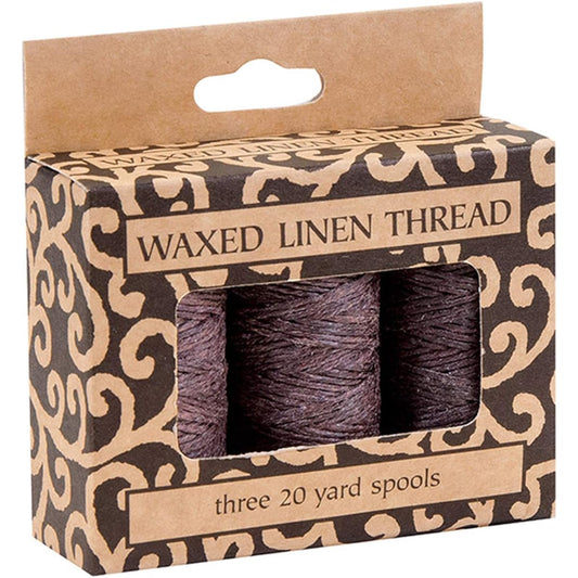 Lineco Waxed Genuine Linen Thread 20 Yards 3 Pack Brown (BBHM210)